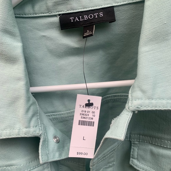 Talbots Denim Jean Jacket in Mint Color- Size L - Picture 3 of 10